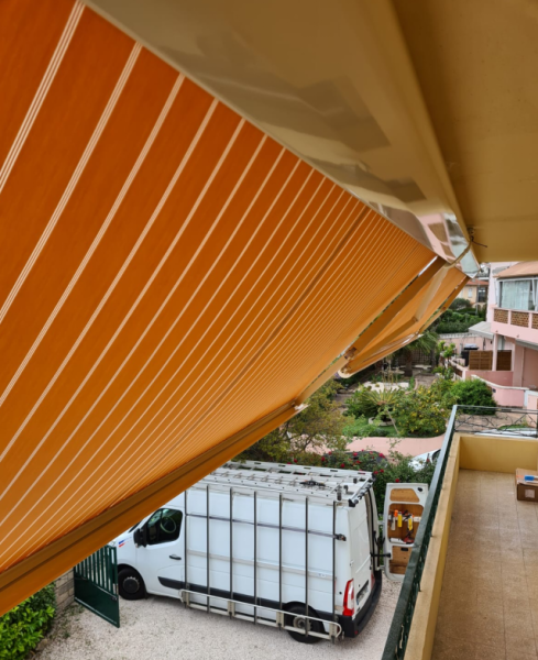 fourniture de store bannes avec motifs raye ral de copropriété a frejus